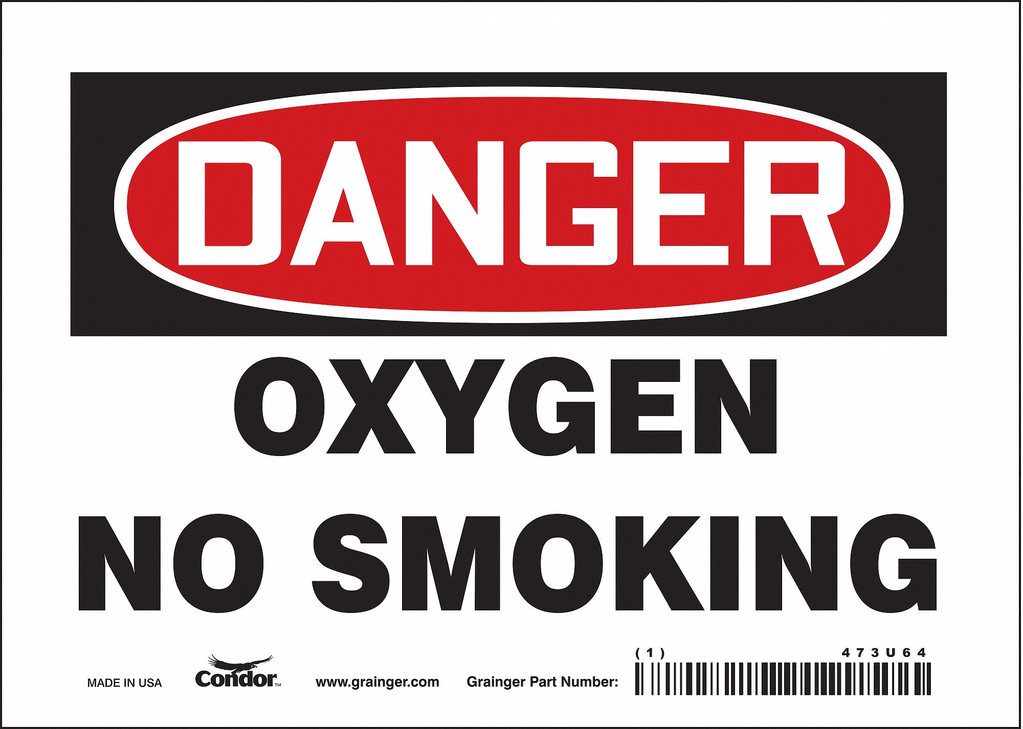 Safety Sign: Vinyl, Adhesive Sign Mounting, 5 in x 7 in Nominal Sign Size, Not Retroreflective