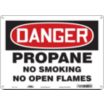 Danger: Propane No Smoking No Open Flames Signs