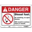 Danger: Diesel Fuel. No Smoking, No Open Flames. Will Result In Serious Injury Or Death. Signs