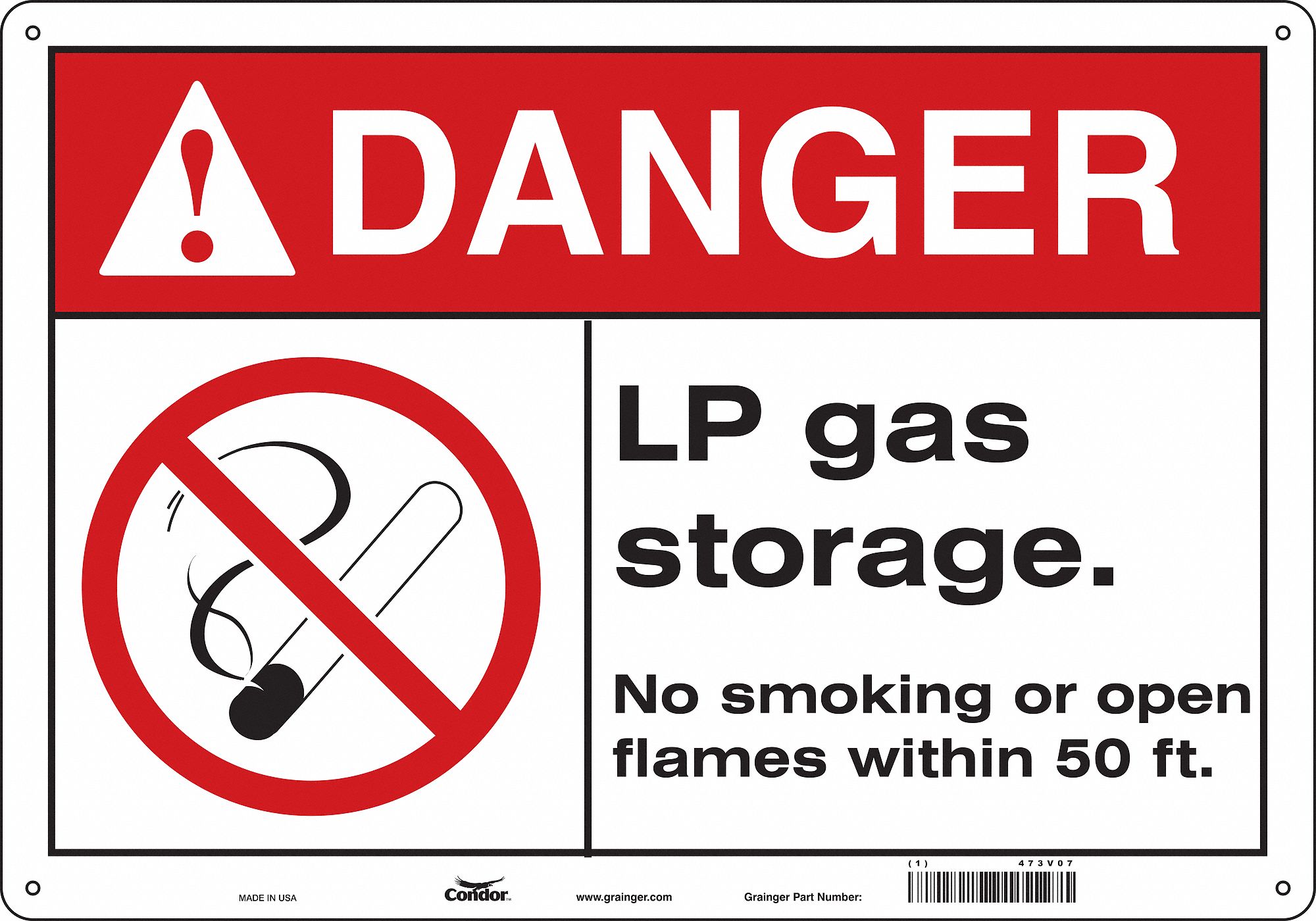 Safety Sign: Polyethylene, Mounting Holes Sign Mounting, 14 in x 20 in Nominal Sign Size