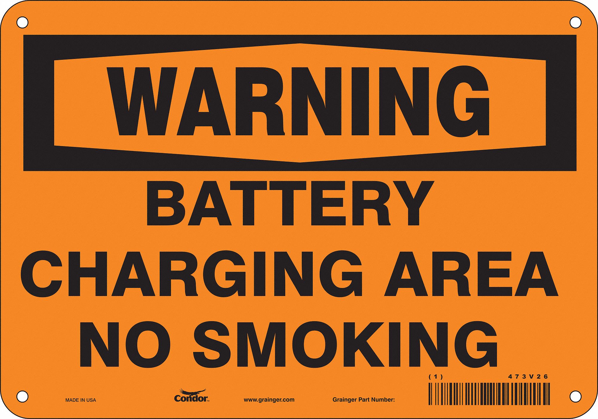 Safety Sign: Polyethylene, Mounting Holes Sign Mounting, 7 in x 10 in Nominal Sign Size, Warning