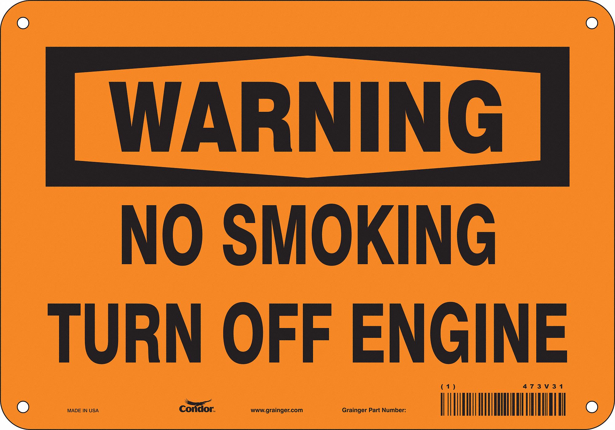 Safety Sign: Aluminum, Mounting Holes Sign Mounting, 7 in x 10 in Nominal Sign Size, 0.032 in Thick