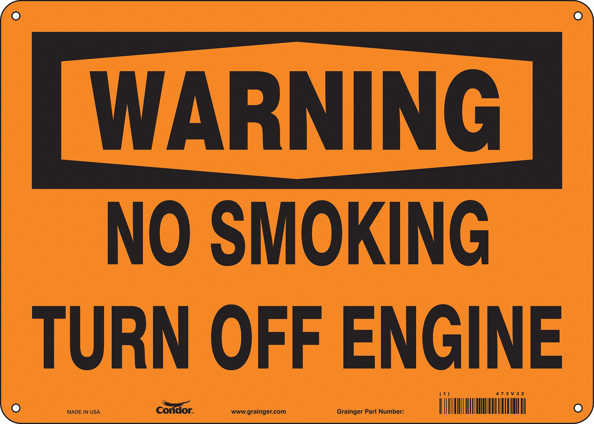Safety Sign: Aluminum, Mounting Holes Sign Mounting, 10 in x 14 in Nominal Sign Size, 0.032 in Thick