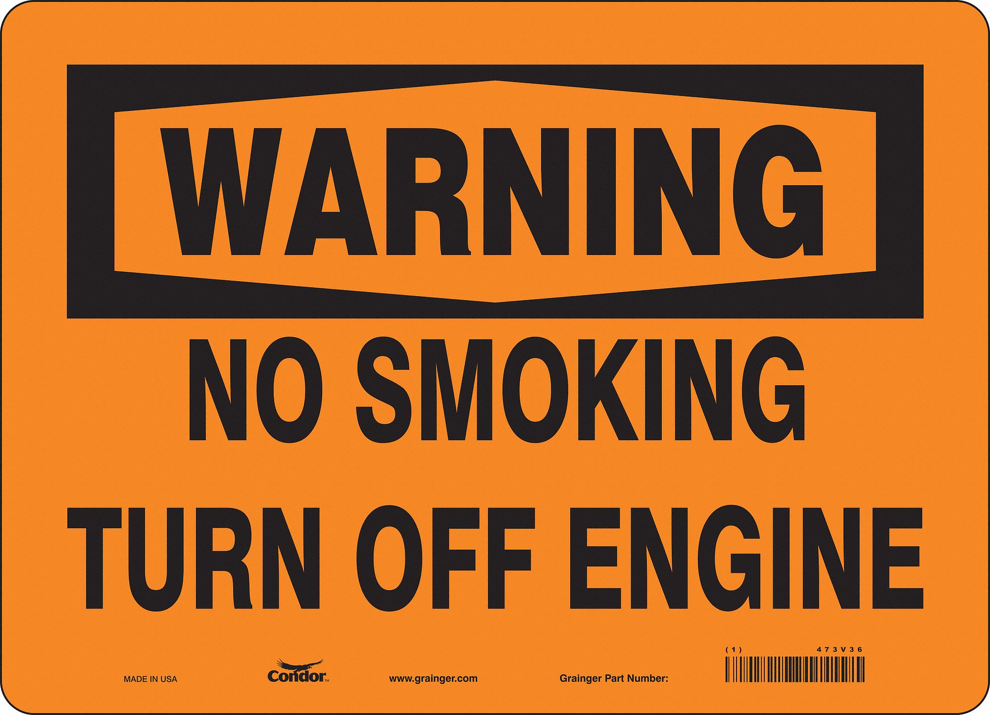Safety Sign: Vinyl, Adhesive Sign Mounting, 10 in x 14 in Nominal Sign Size, Not Retroreflective