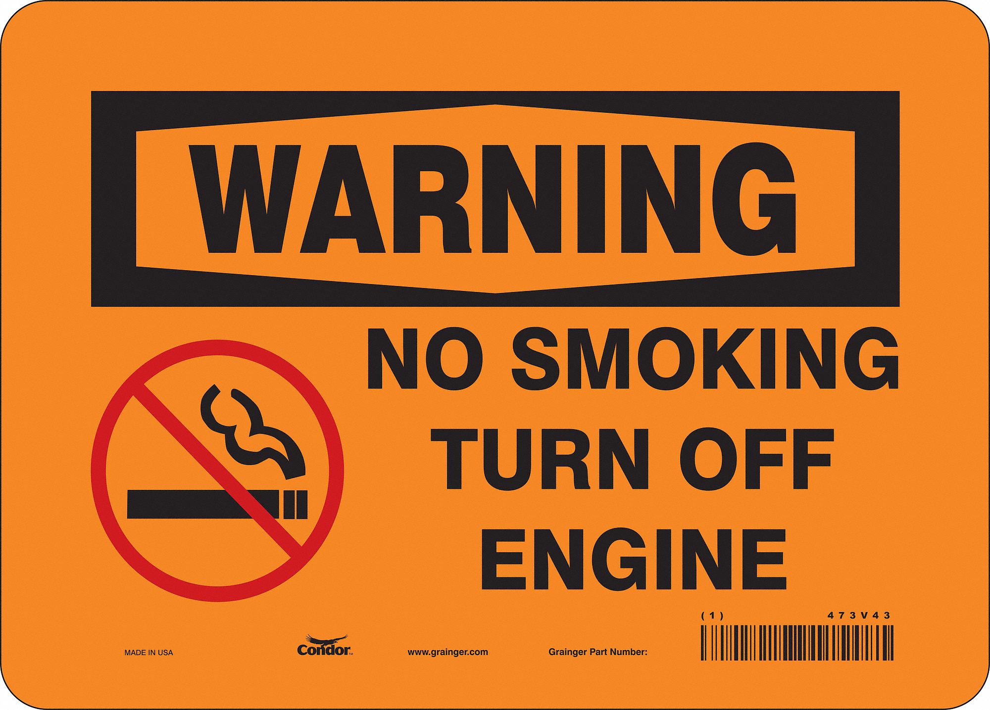 Safety Sign: Vinyl, Adhesive Sign Mounting, 7 in x 10 in Nominal Sign Size, Not Retroreflective