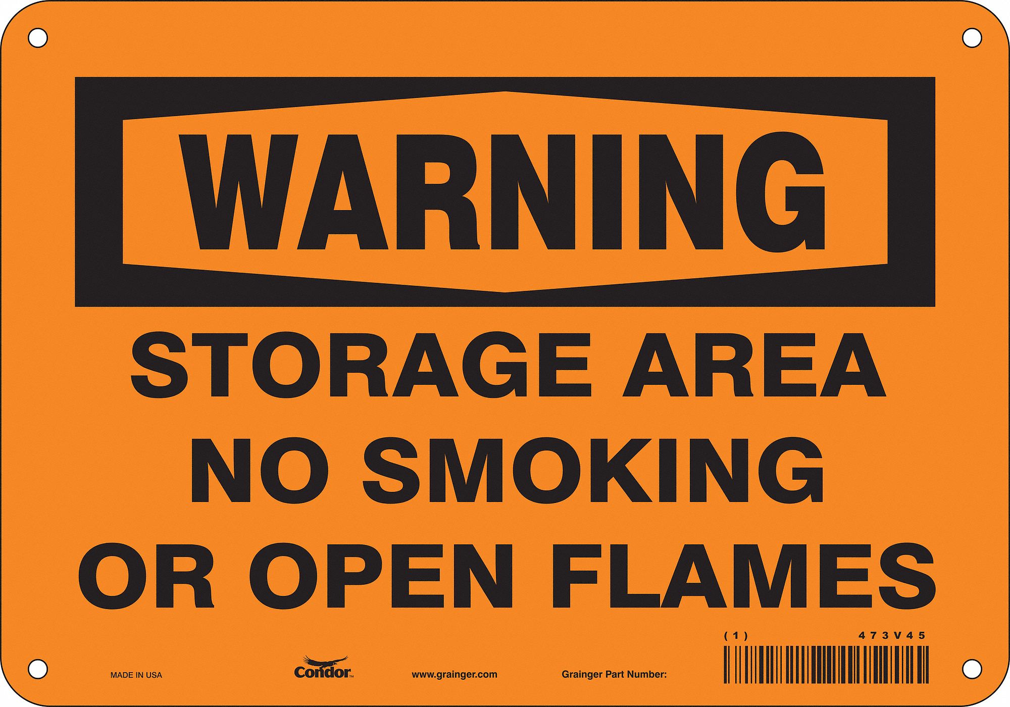 Safety Sign: Aluminum, Mounting Holes Sign Mounting, 7 in x 10 in Nominal Sign Size, 0.032 in Thick