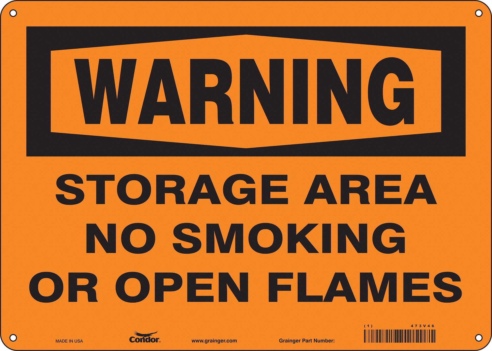 Safety Sign: Aluminum, Mounting Holes Sign Mounting, 10 in x 14 in Nominal Sign Size, 0.032 in Thick