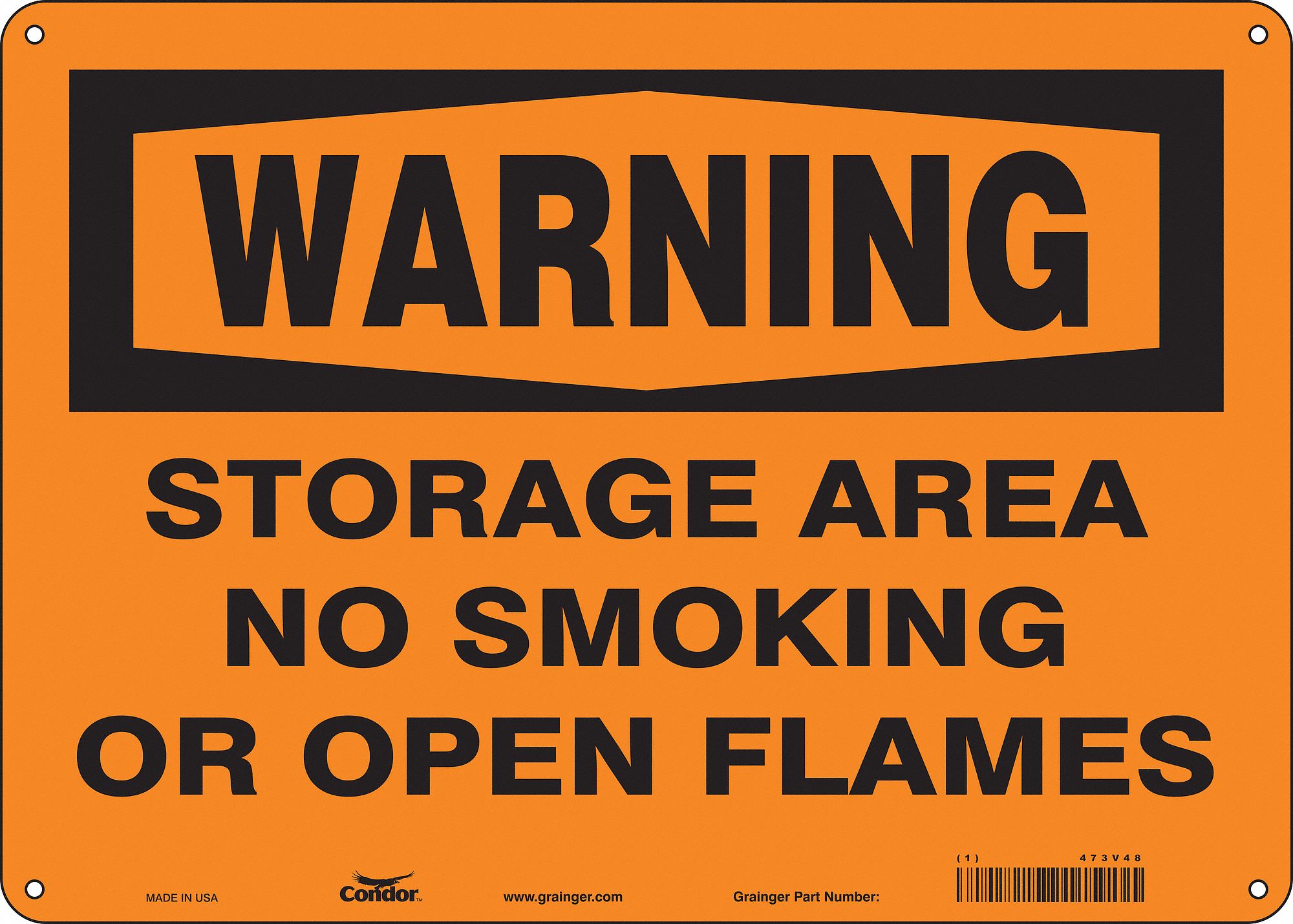 Safety Sign: Polyethylene, Mounting Holes Sign Mounting, 10 in x 14 in Nominal Sign Size, Warning