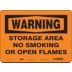 Warning: Storage Area No Smoking Or Open Flames Signs