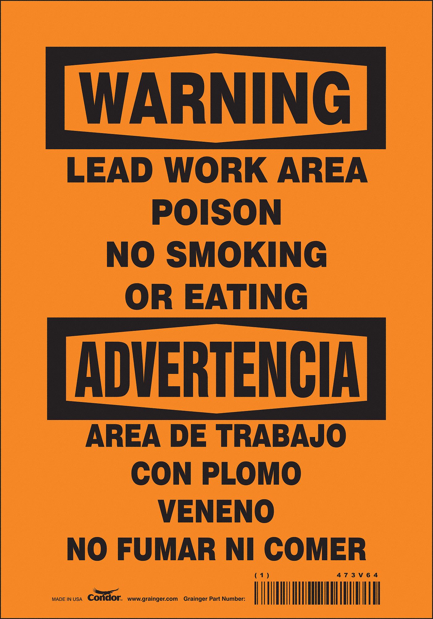 Safety Sign: Vinyl, Adhesive Sign Mounting, 10 in x 7 in Nominal Sign Size, Not Retroreflective