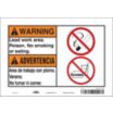 Warning/Advertencia: Lead Work Area. Poison. No Smoking Or Eating./Area De Trabajo Con Plomo. Veneno. No Fumar Ni Comer. Signs