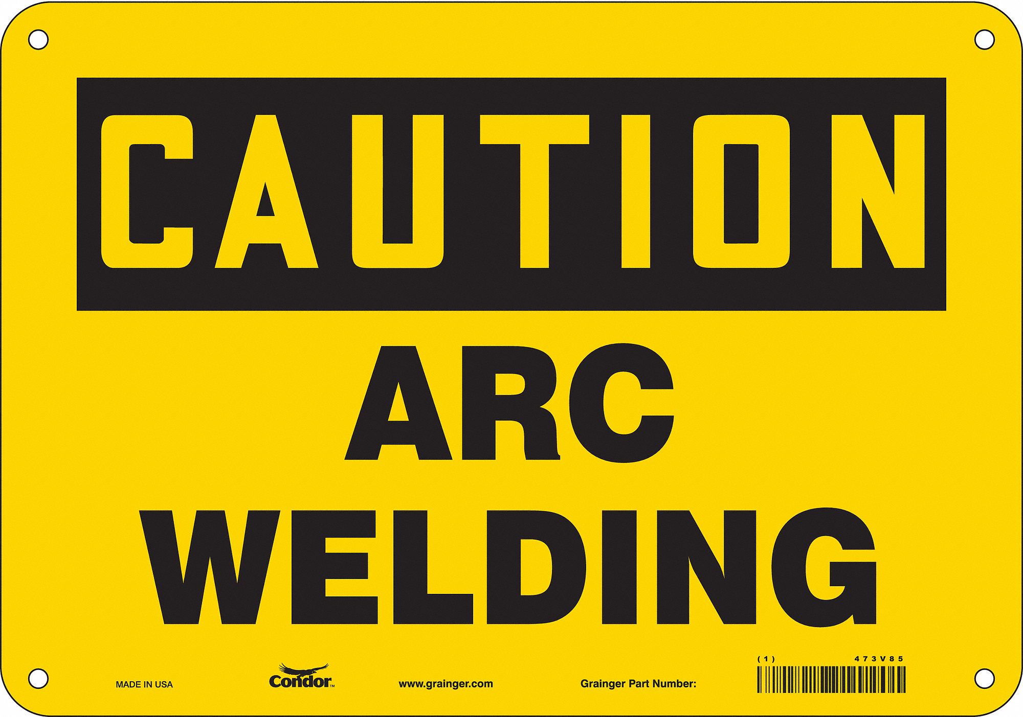 Safety Sign: Aluminum, Mounting Holes Sign Mounting, 7 in x 10 in Nominal Sign Size, 0.032 in Thick