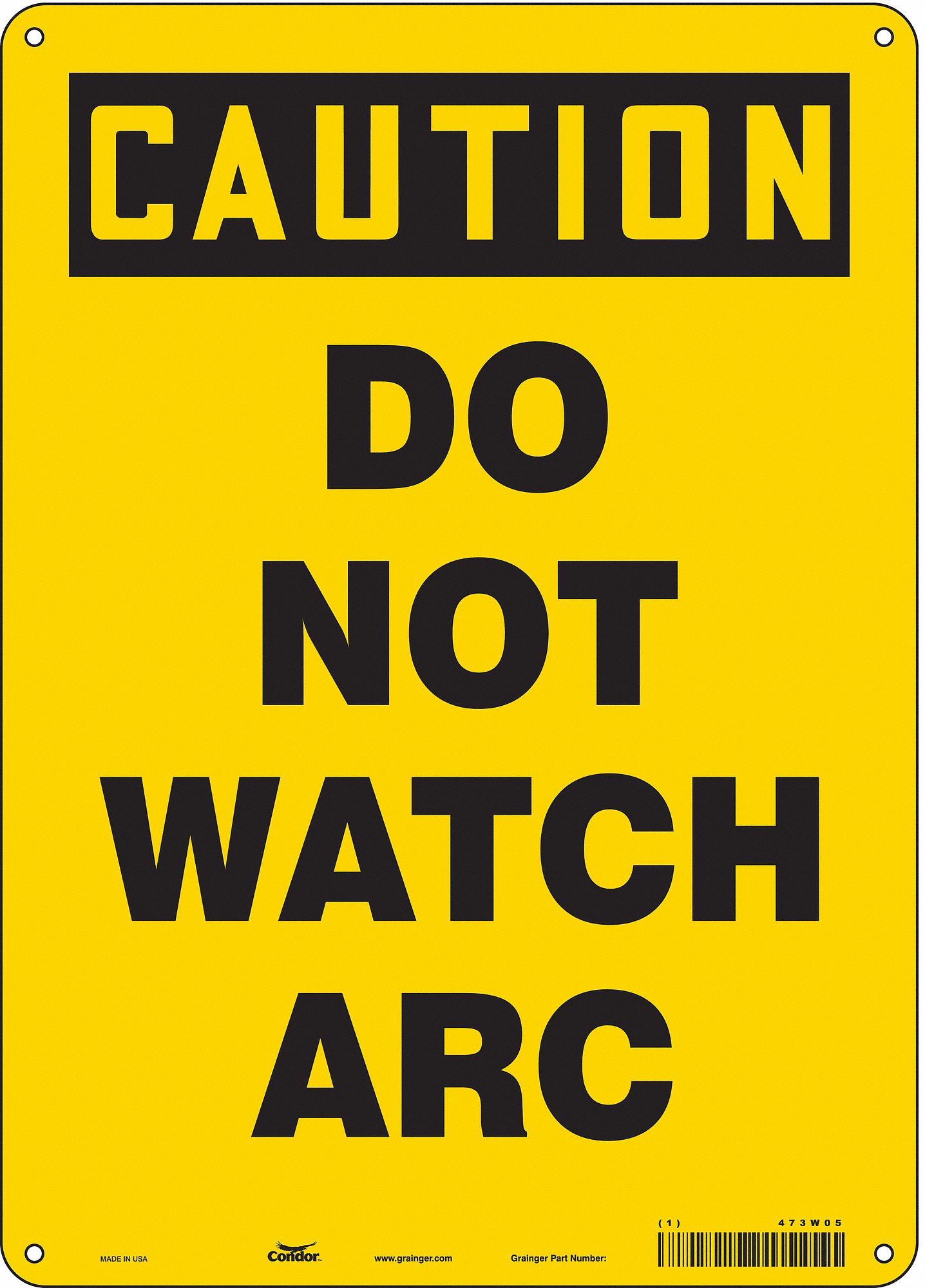 Safety Sign: Aluminum, Mounting Holes Sign Mounting, 14 in x 10 in Nominal Sign Size, 0.032 in Thick