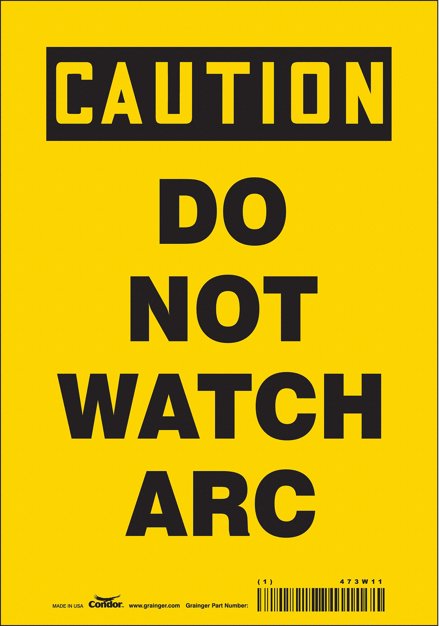 Safety Sign: Vinyl, Adhesive Sign Mounting, 10 in x 7 in Nominal Sign Size, Not Retroreflective