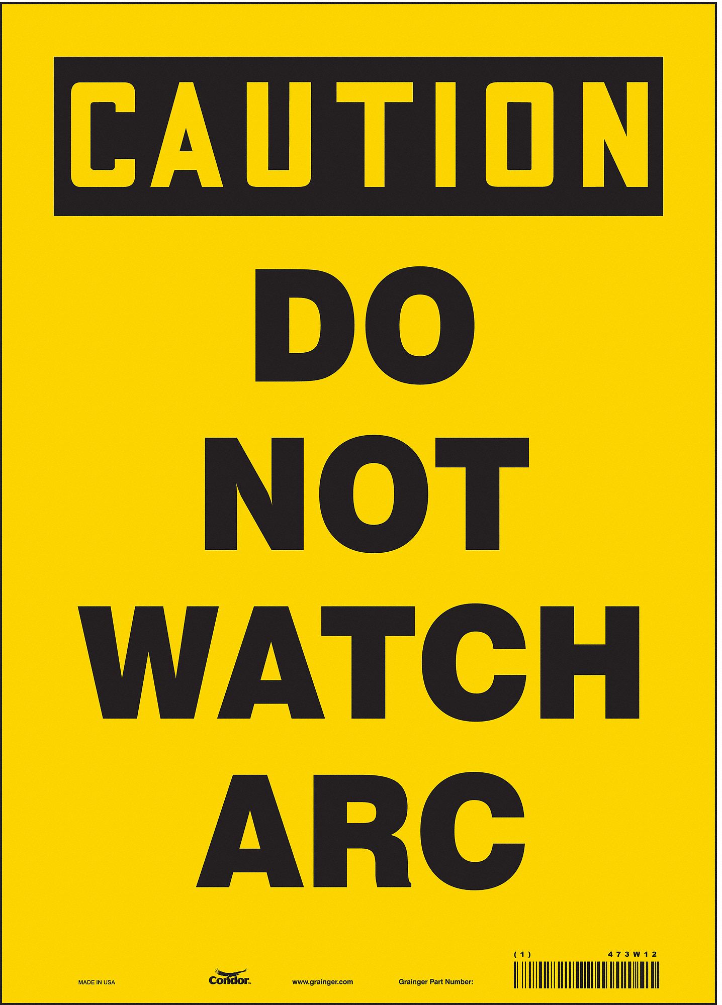 Safety Sign: Vinyl, Adhesive Sign Mounting, 14 in x 10 in Nominal Sign Size, Not Retroreflective