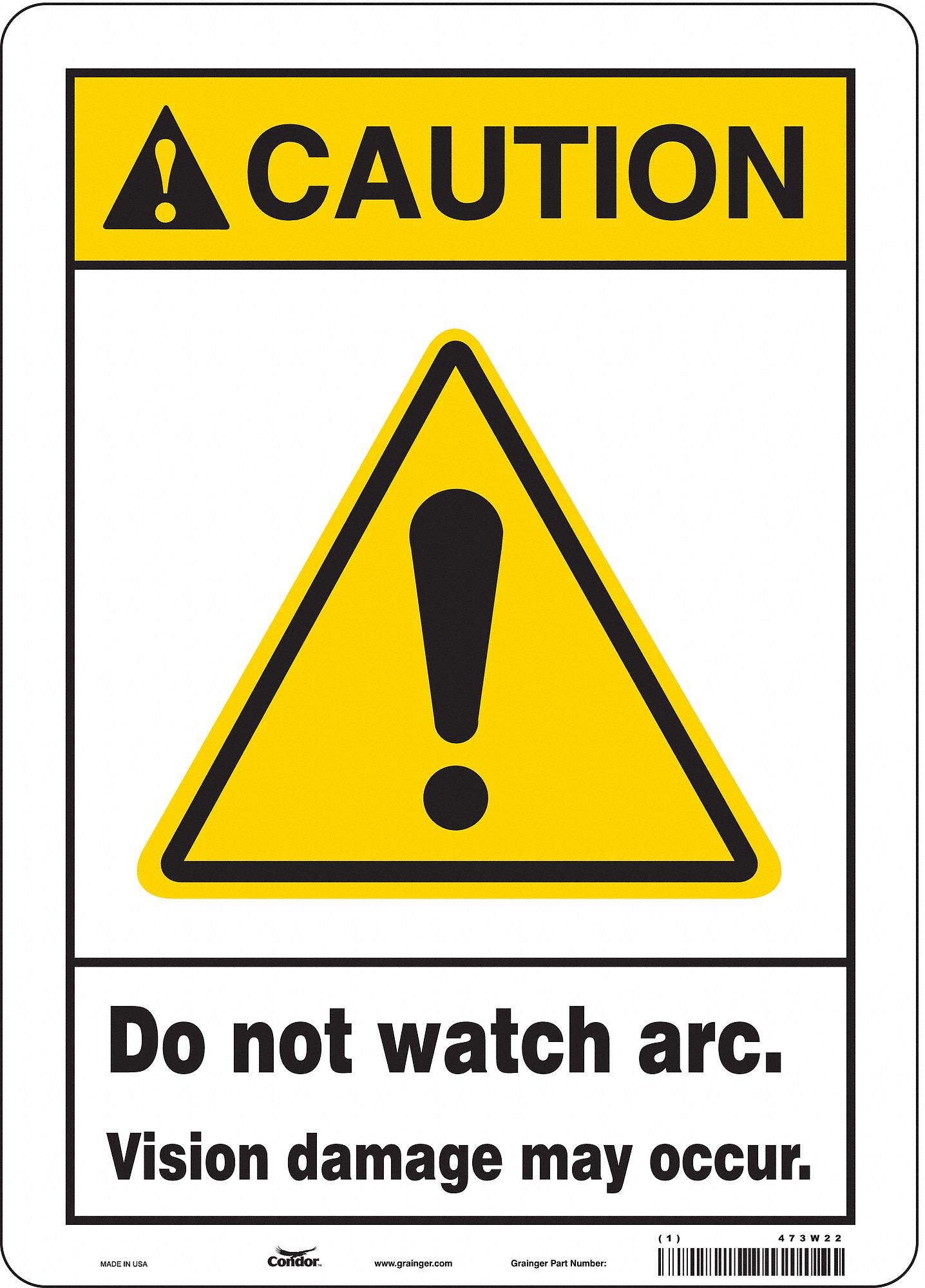 Safety Sign: Vinyl, Adhesive Sign Mounting, 14 in x 10 in Nominal Sign Size, Not Retroreflective