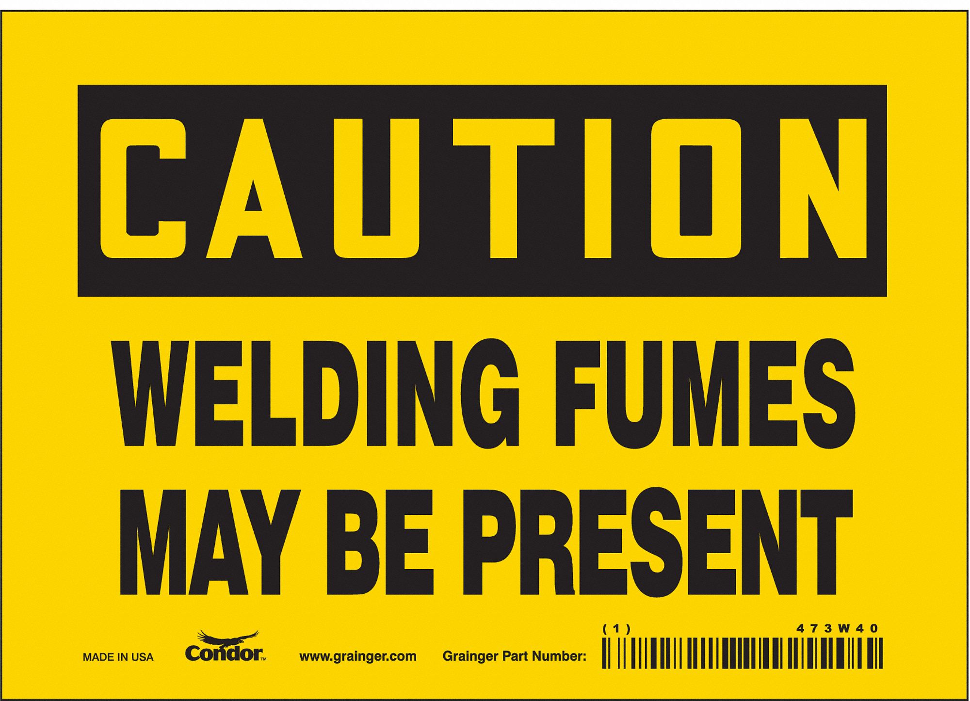 Safety Sign: Vinyl, Adhesive Sign Mounting, 5 in x 7 in Nominal Sign Size, Not Retroreflective