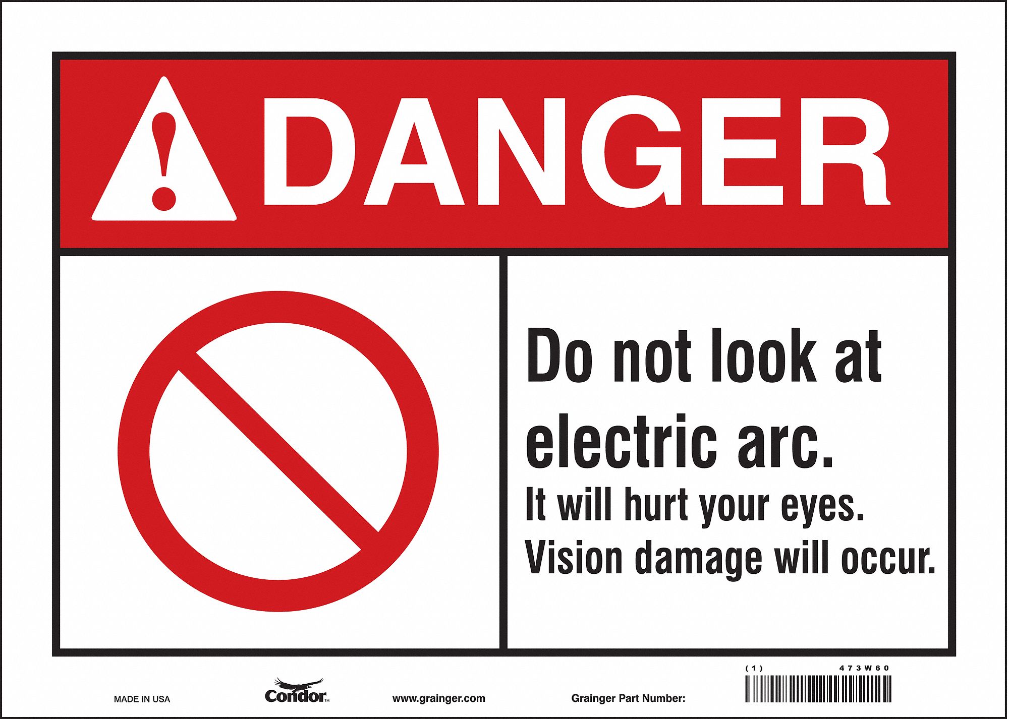 Safety Sign, 10 in x 14 in, Vinyl