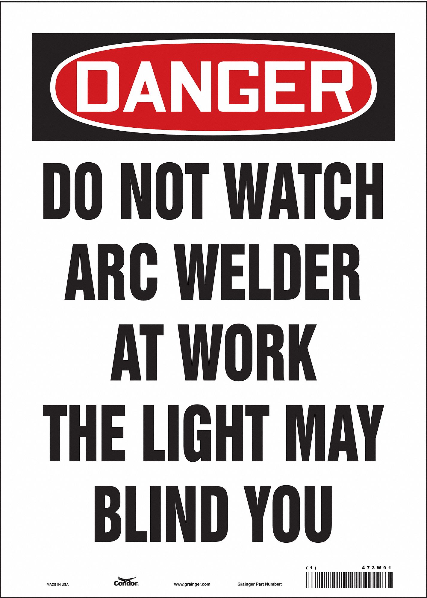 Safety Sign: Vinyl, Adhesive Sign Mounting, 14 in x 10 in Nominal Sign Size, Not Retroreflective