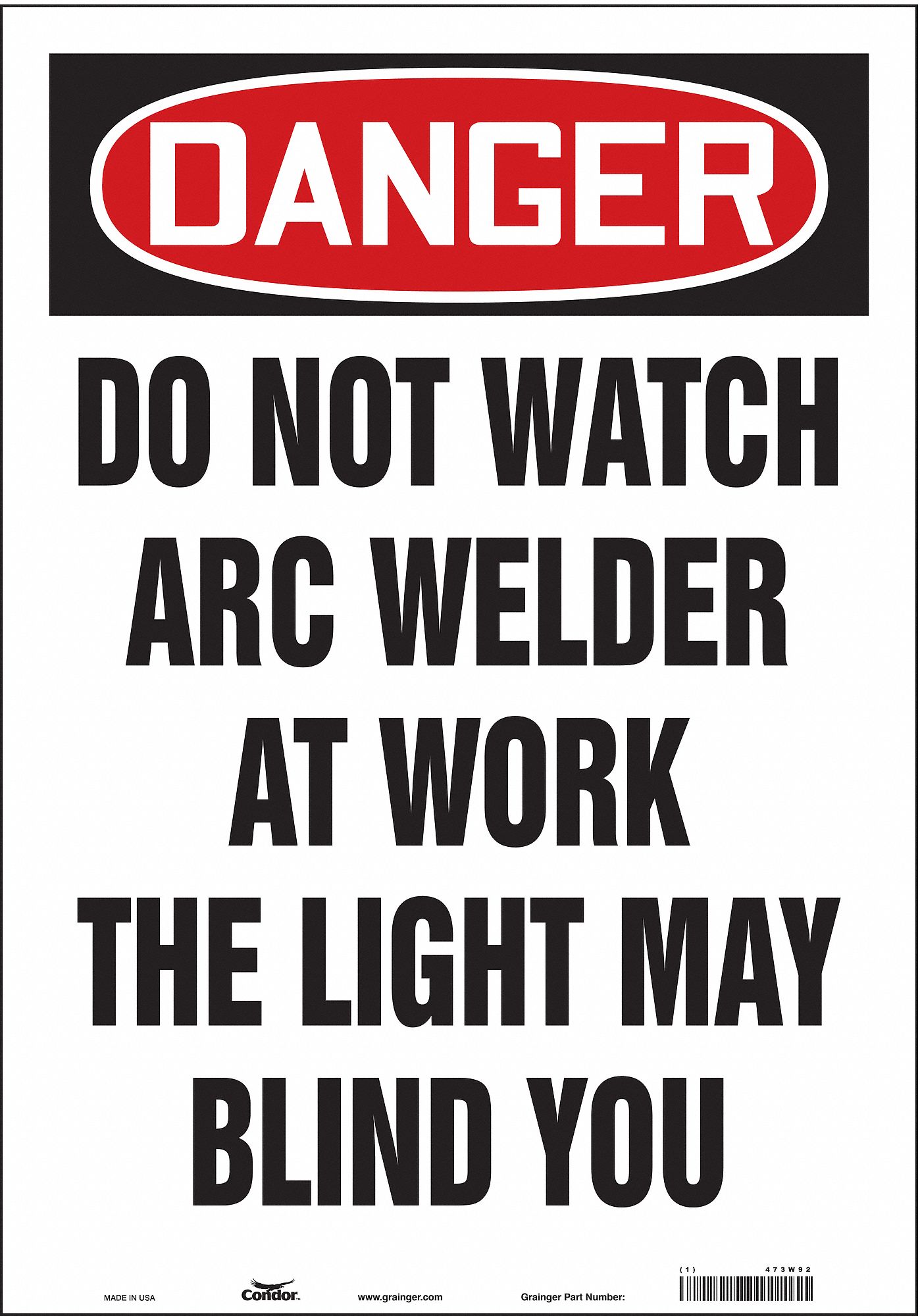 Safety Sign, 20 in x 14 in, Vinyl