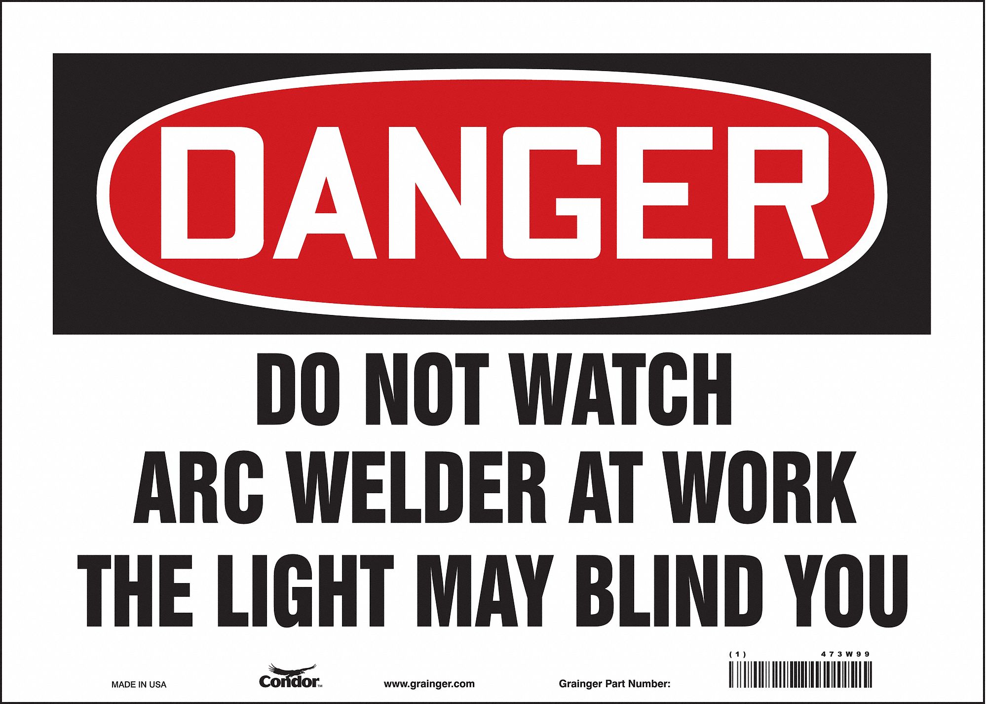 Safety Sign: Vinyl, Adhesive Sign Mounting, 10 in x 14 in Nominal Sign Size, Not Retroreflective