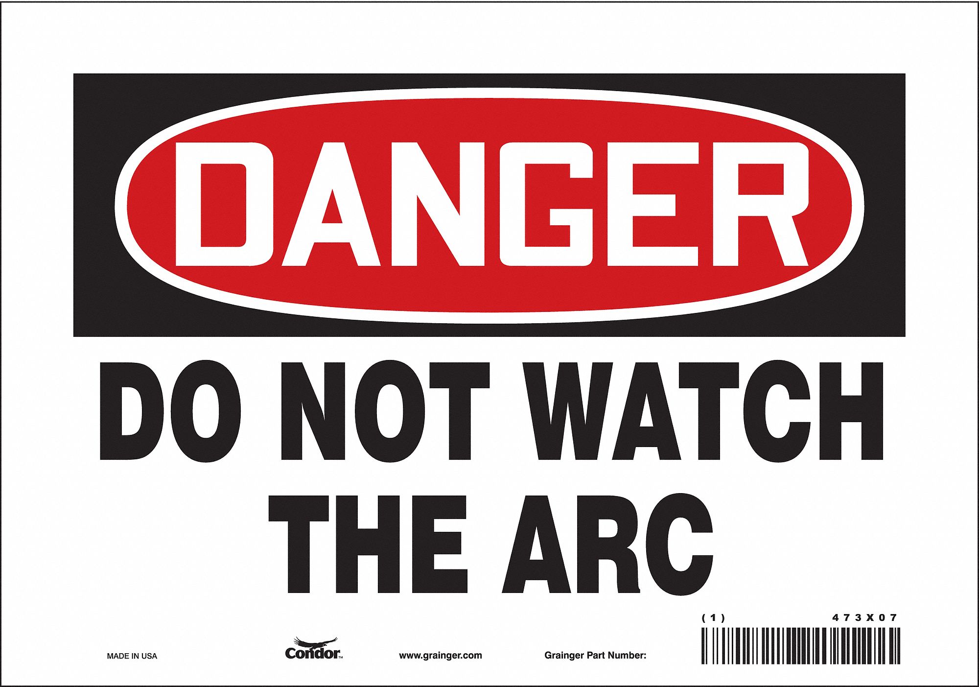 Safety Sign: Vinyl, Adhesive Sign Mounting, 7 in x 10 in Nominal Sign Size, Not Retroreflective