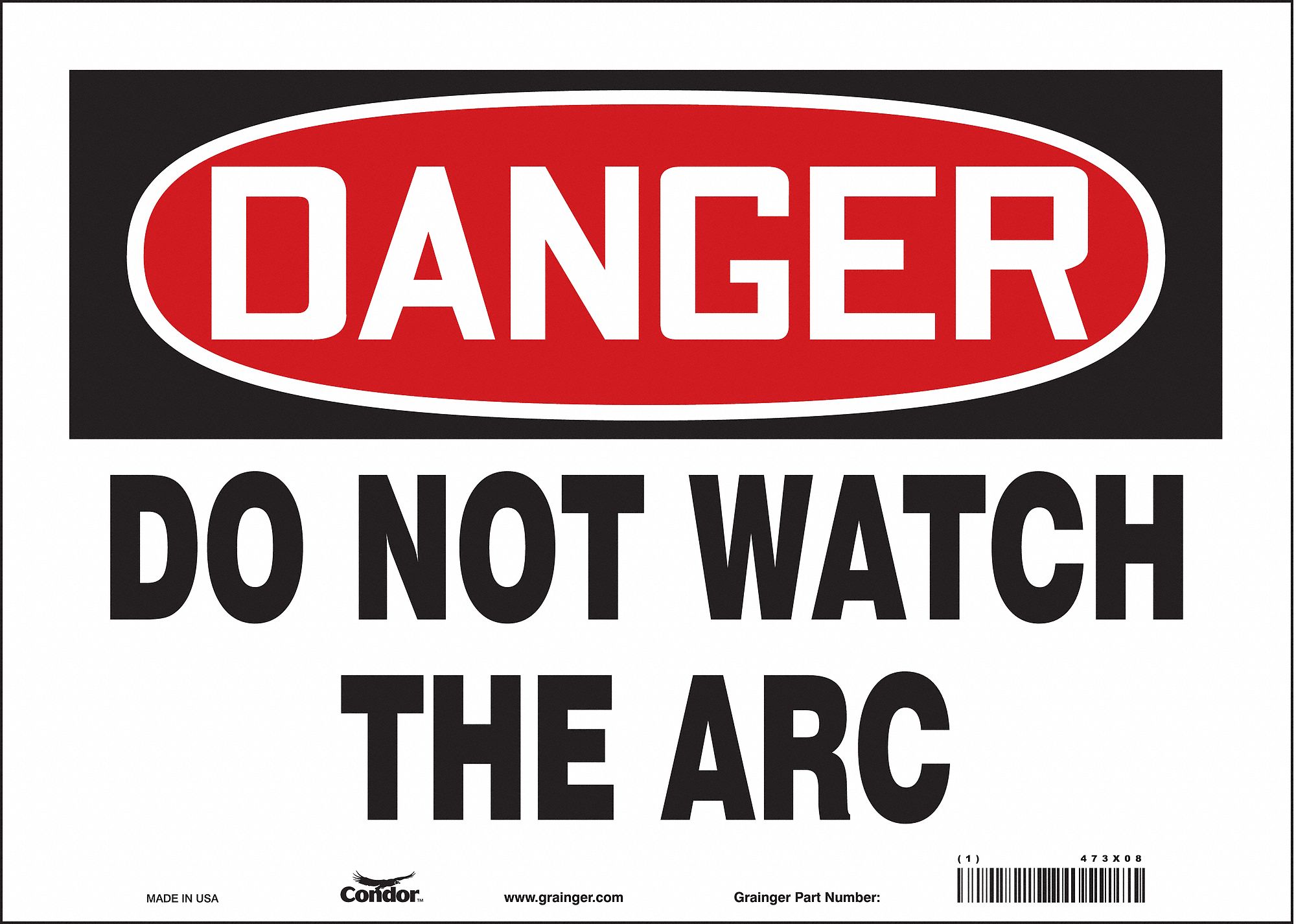 Safety Sign: Vinyl, Adhesive Sign Mounting, 10 in x 14 in Nominal Sign Size, Not Retroreflective