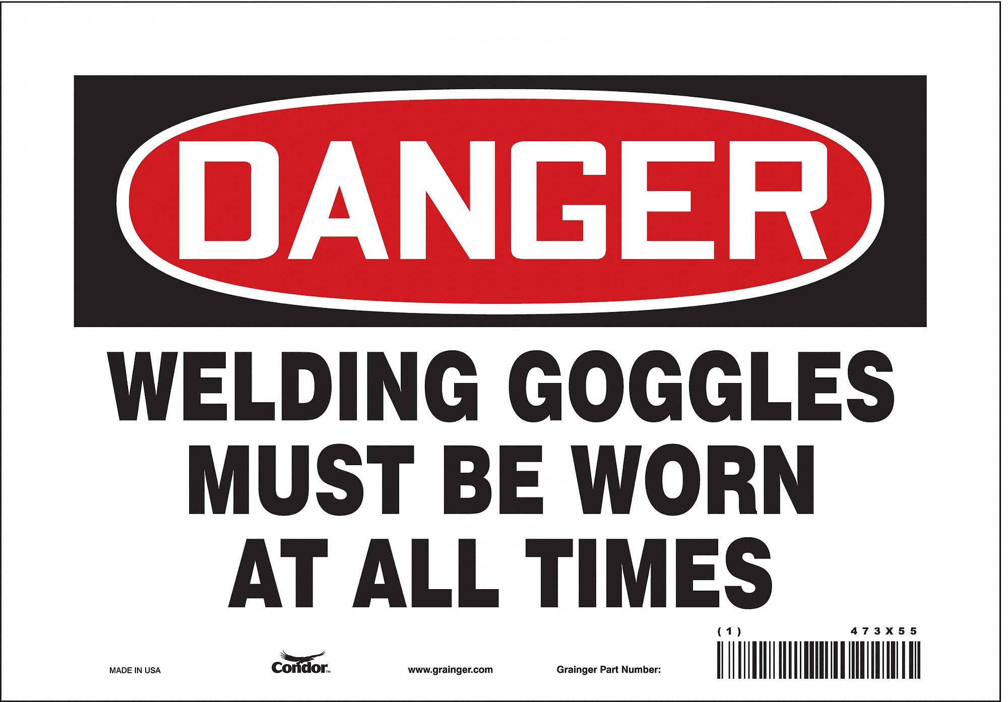 Safety Sign: Vinyl, Adhesive Sign Mounting, 7 in x 10 in Nominal Sign Size, Not Retroreflective