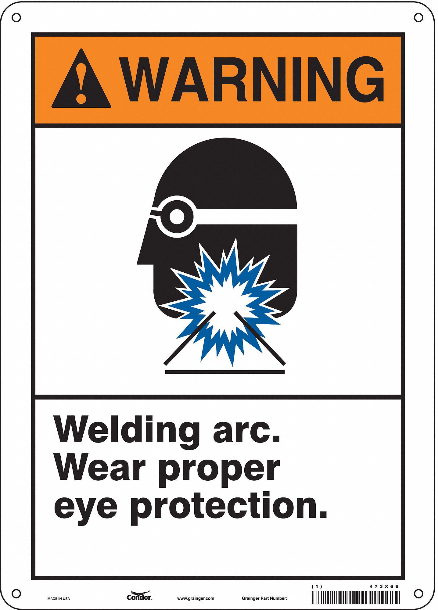 Safety Sign: Polyethylene, Mounting Holes Sign Mounting, 14 in x 10 in Nominal Sign Size