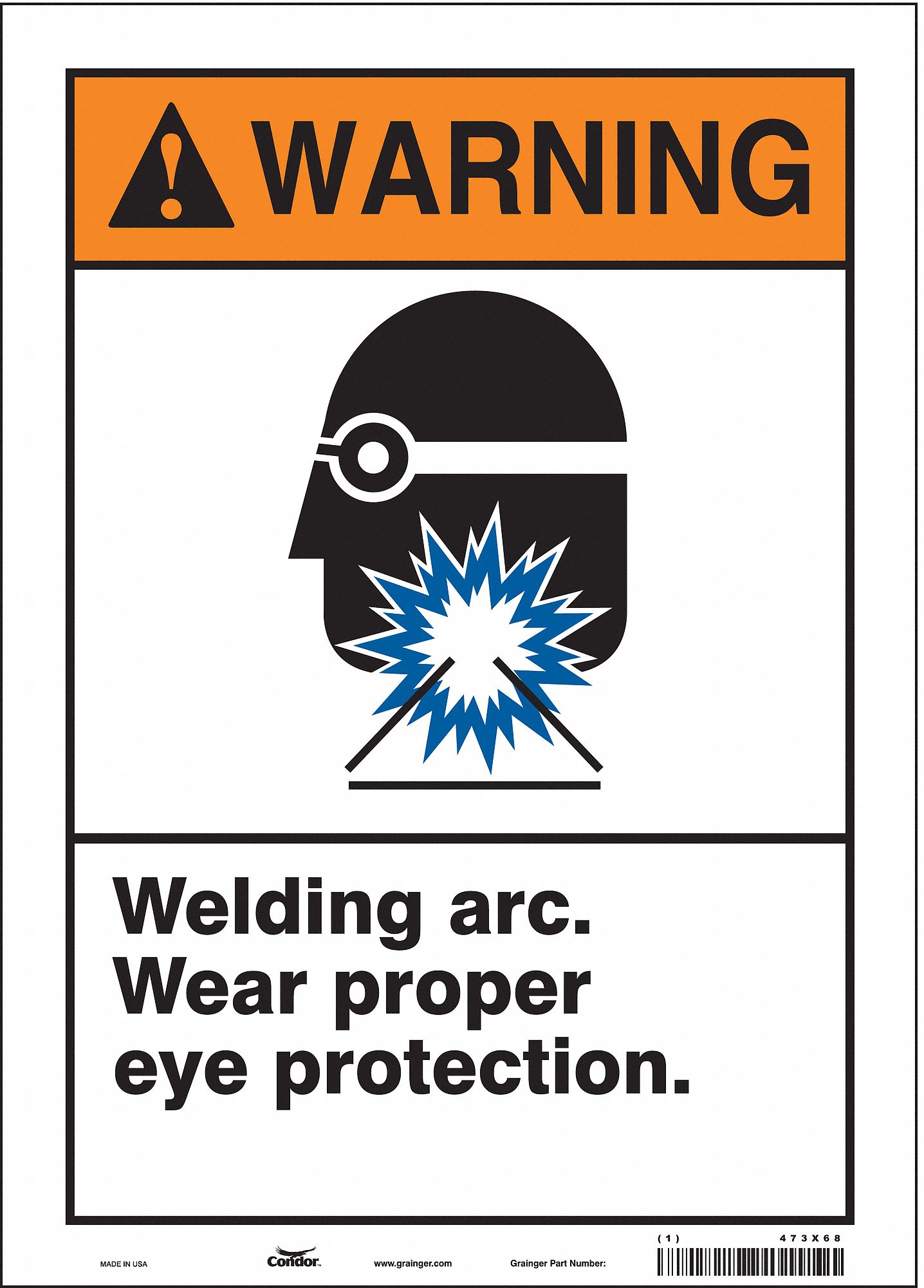 Safety Sign: Vinyl, Adhesive Sign Mounting, 14 in x 10 in Nominal Sign Size, Not Retroreflective