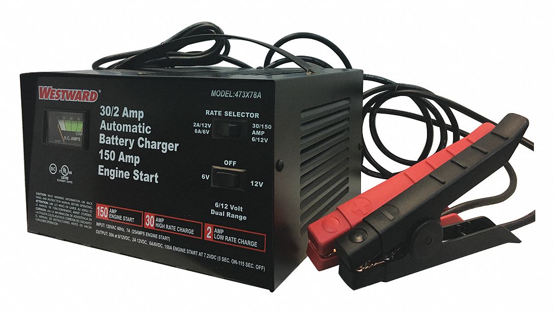 BATTERY CHARGER, BOOSTING/CHARGING/MAINTAINING, AUTOMOTIVE, FOR AGM/LEAD ACID, AUTO ON/OFF