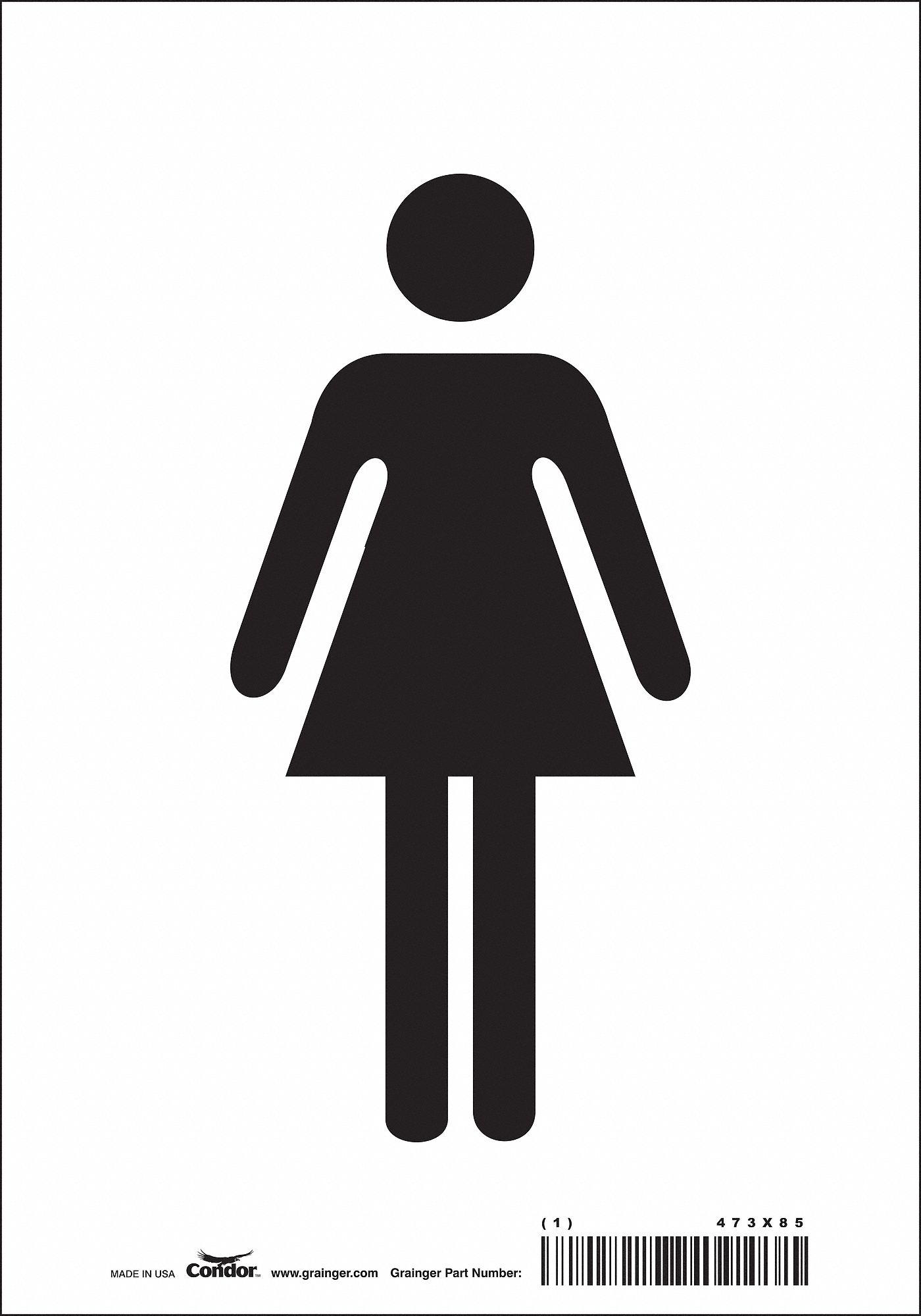 Safety Sign: Vinyl, Adhesive Sign Mounting, 10 in x 7 in Nominal Sign Size, Not Retroreflective