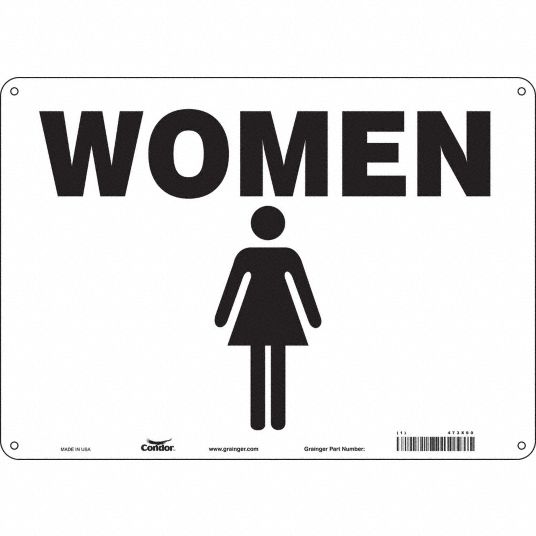 CONDOR Restroom Sign, Sign Format Other Format, Women, Sign Header No ...