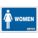 SAFETY SIGN, ALUMINUM, MOUNTING HOLES, 7 IN X 10 IN NOMINAL SIGN SIZE, 0.032 IN THICK, WOMEN