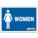 SAFETY SIGN, POLYETHYLENE, MOUNTING HOLES, 7 IN X 10 IN NOMINAL SIGN SIZE, BLUE/WHITE, WOMEN