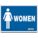 SAFETY SIGN, POLYETHYLENE, MOUNTING HOLES, 10 IN X 14 IN NOMINAL SIGN SIZE, BLUE/WHITE, WOMEN