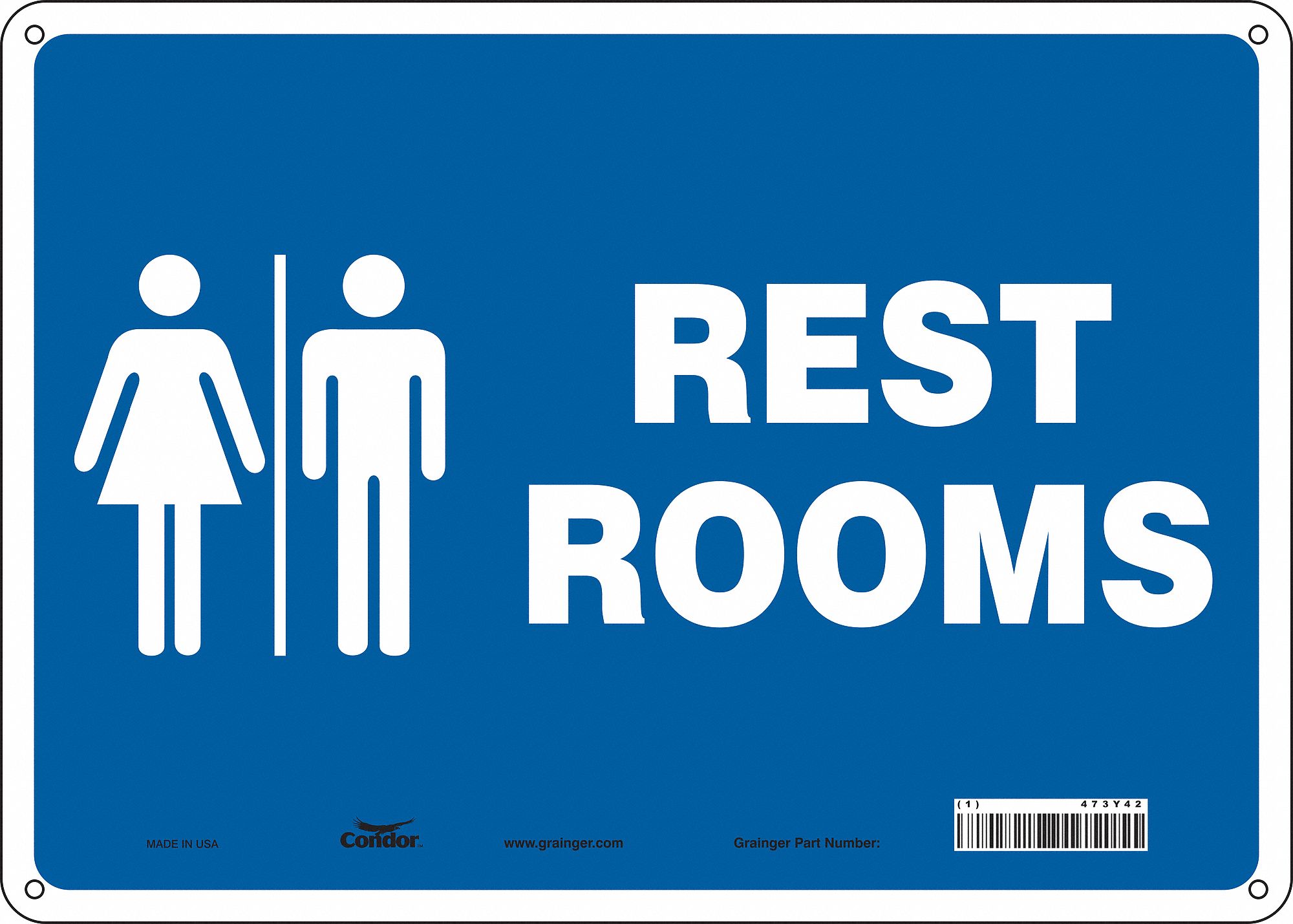 Safety Sign: Aluminum, Mounting Holes Sign Mounting, 10 in x 14 in Nominal Sign Size, 0.032 in Thick