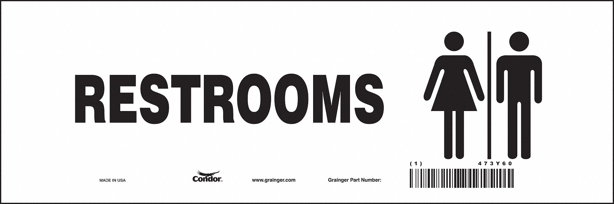 Safety Sign, 4 in x 12 in, Vinyl