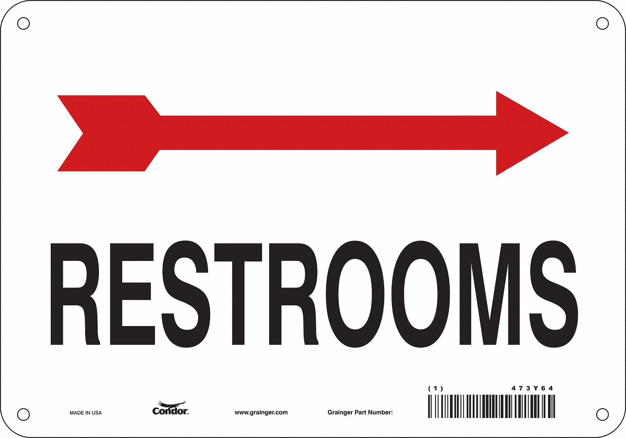 Safety Sign: Aluminum, Mounting Holes Sign Mounting, 7 in x 10 in Nominal Sign Size, 0.032 in Thick