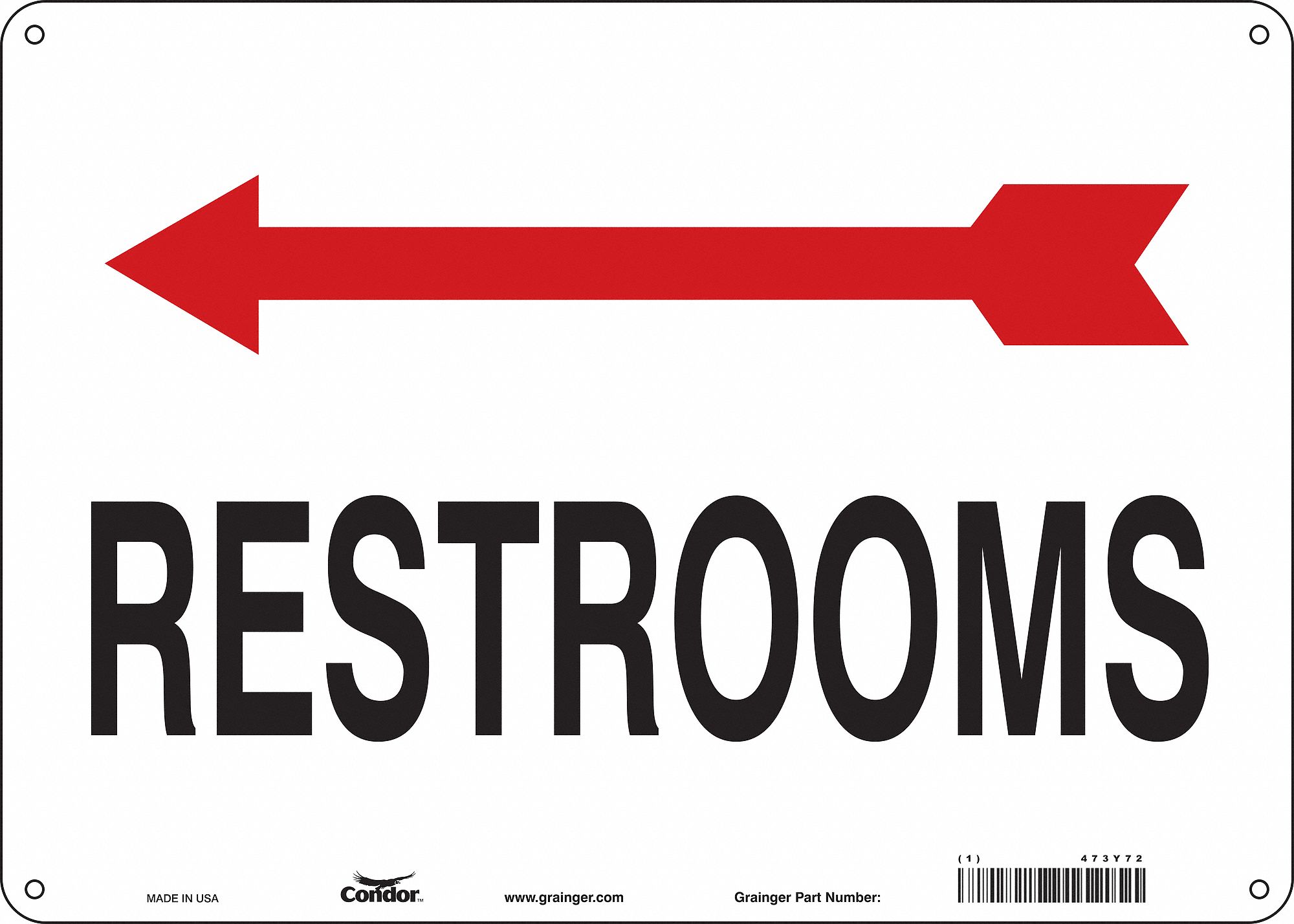 Safety Sign: Aluminum, Mounting Holes Sign Mounting, 10 in x 14 in Nominal Sign Size, 0.032 in Thick