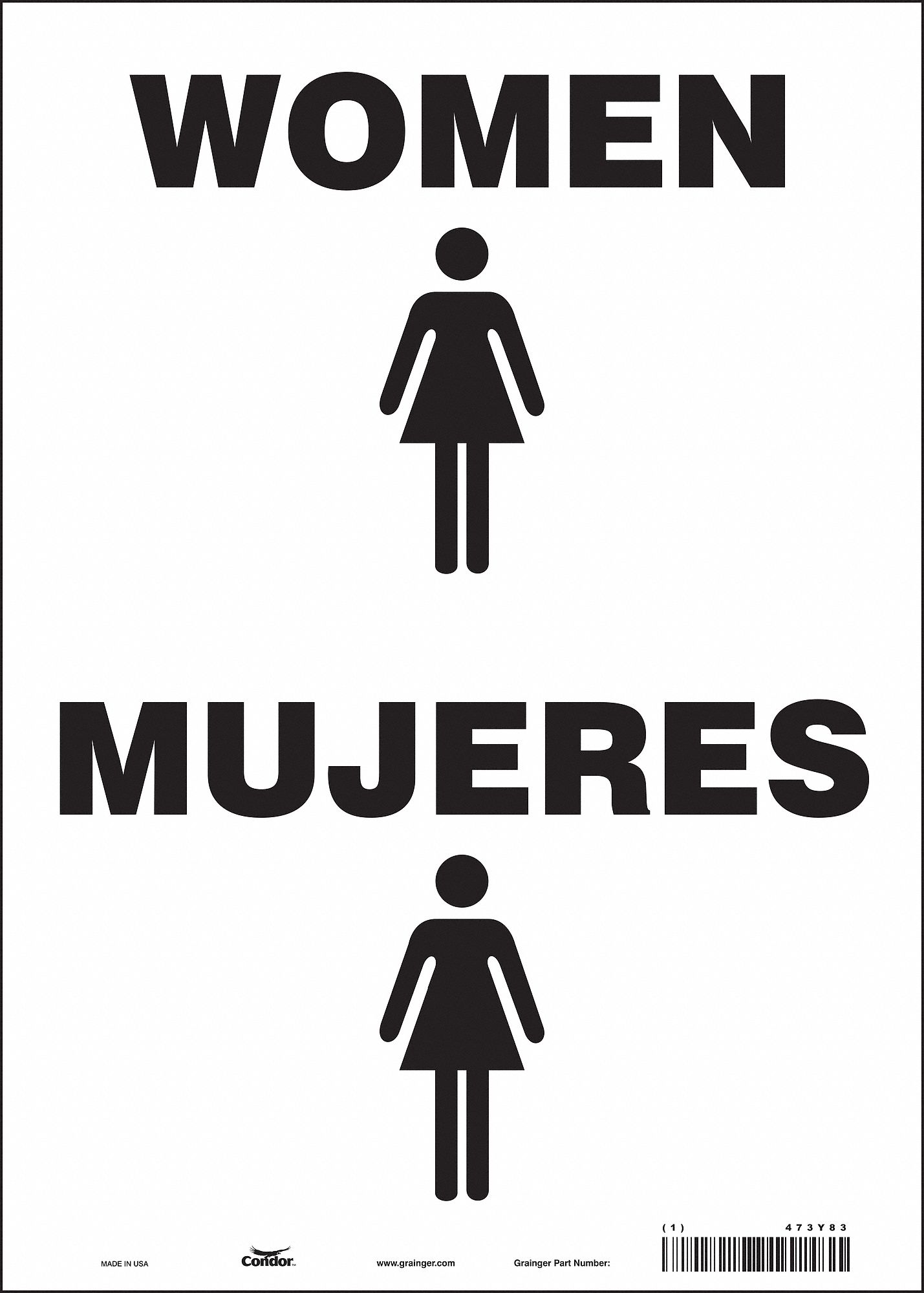 Safety Sign: Vinyl, Adhesive Sign Mounting, 14 in x 10 in Nominal Sign Size, Not Retroreflective