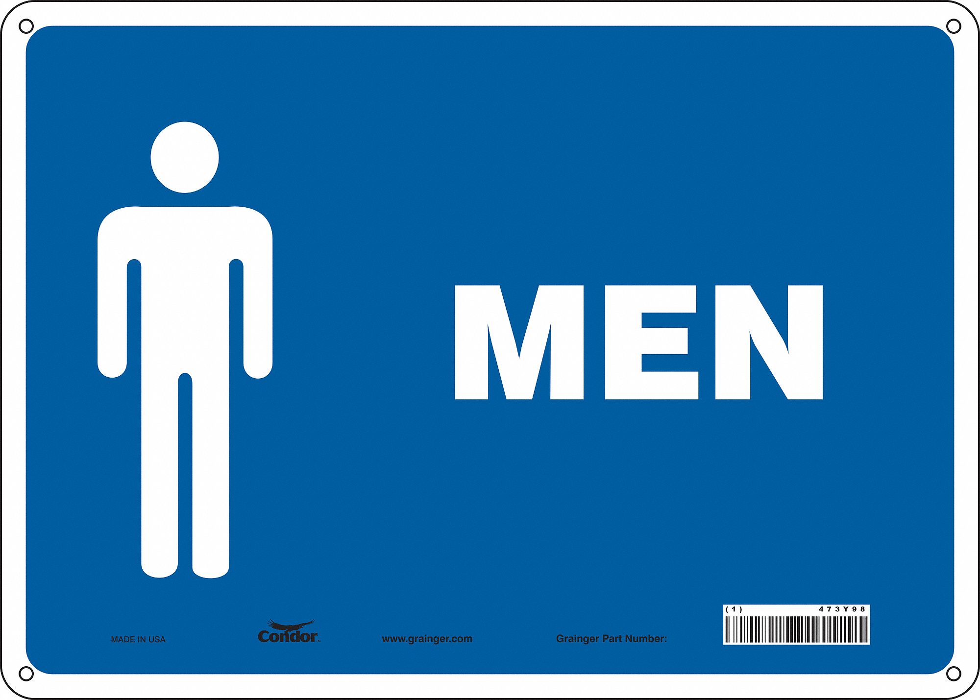 Safety Sign: Aluminum, Mounting Holes Sign Mounting, 10 in x 14 in Nominal Sign Size, 0.032 in Thick