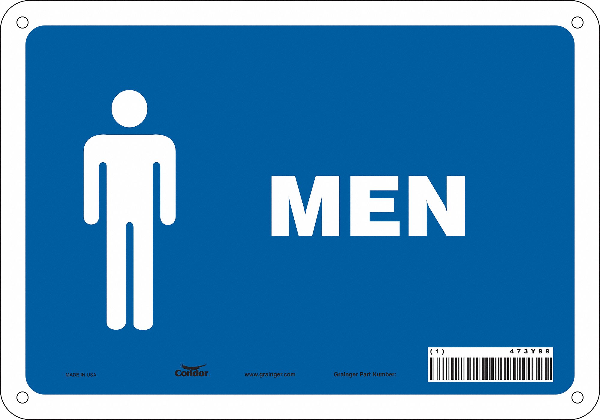 Safety Sign, 7 in x 10 in, Fiberglass