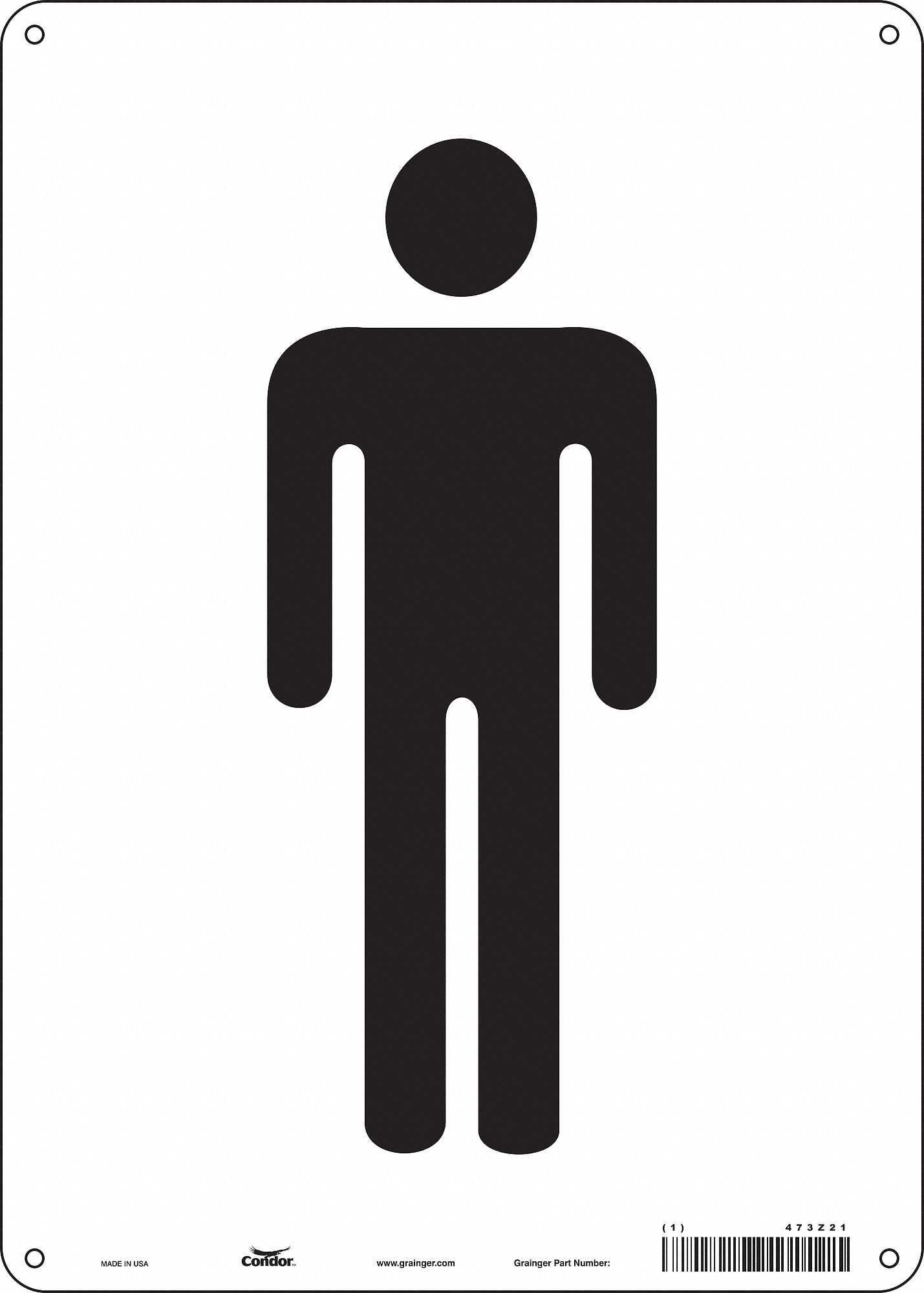 Safety Sign: Aluminum, Mounting Holes Sign Mounting, 14 in x 10 in Nominal Sign Size, 0.032 in Thick