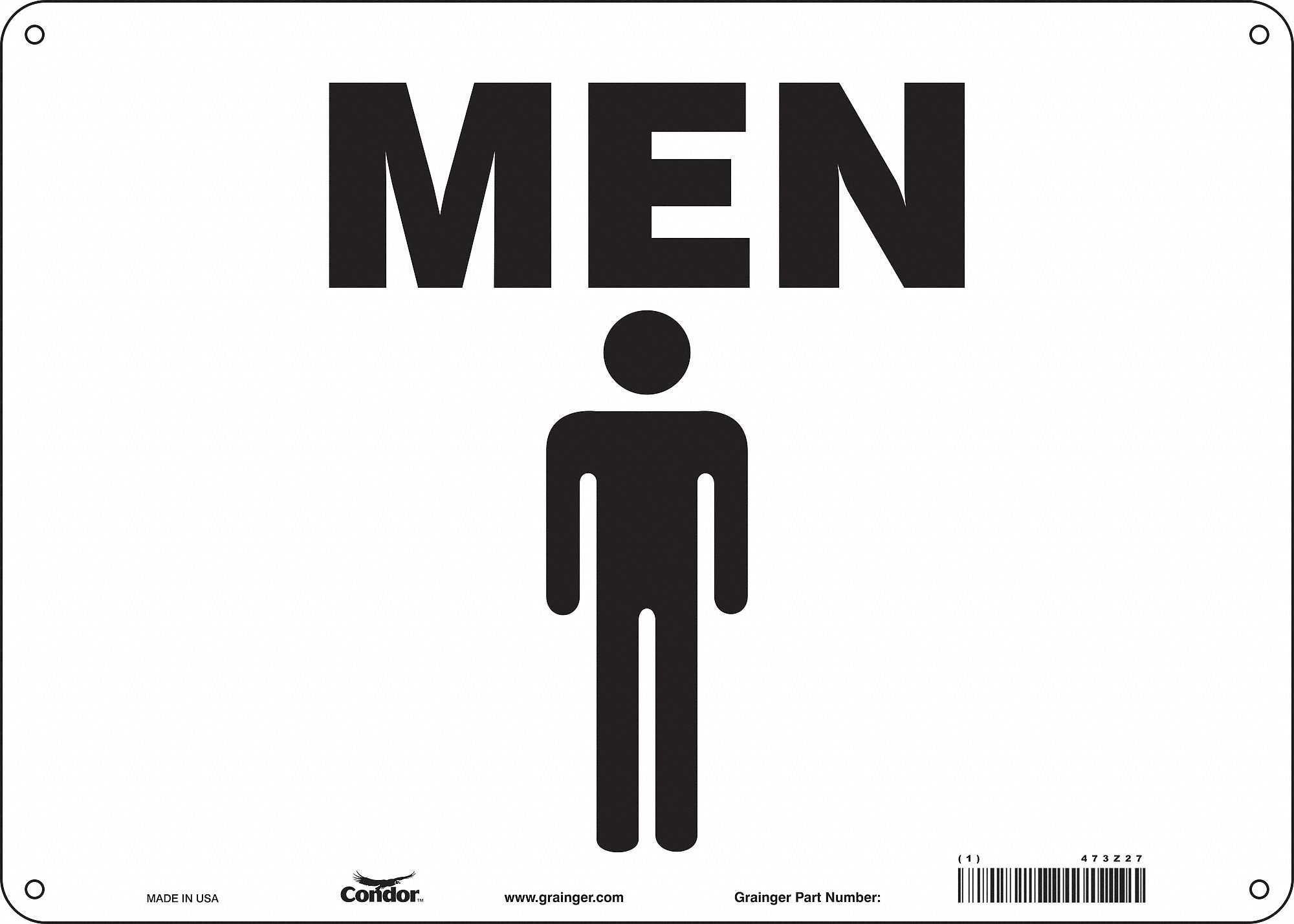 Safety Sign: Aluminum, Mounting Holes Sign Mounting, 10 in x 14 in Nominal Sign Size, 0.032 in Thick