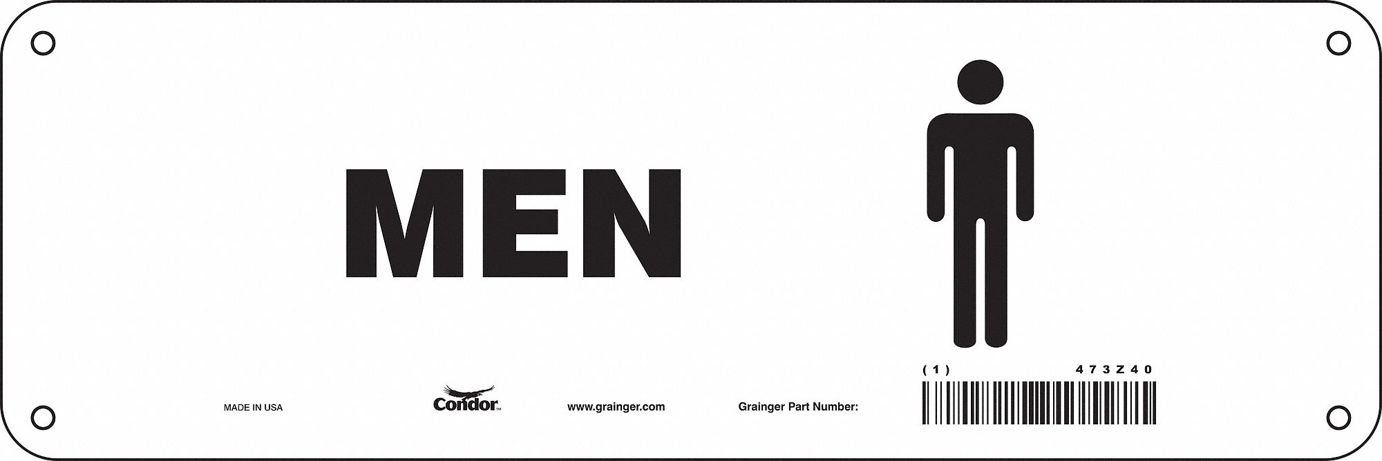 Safety Sign, 4 in x 12 in, Polyethylene