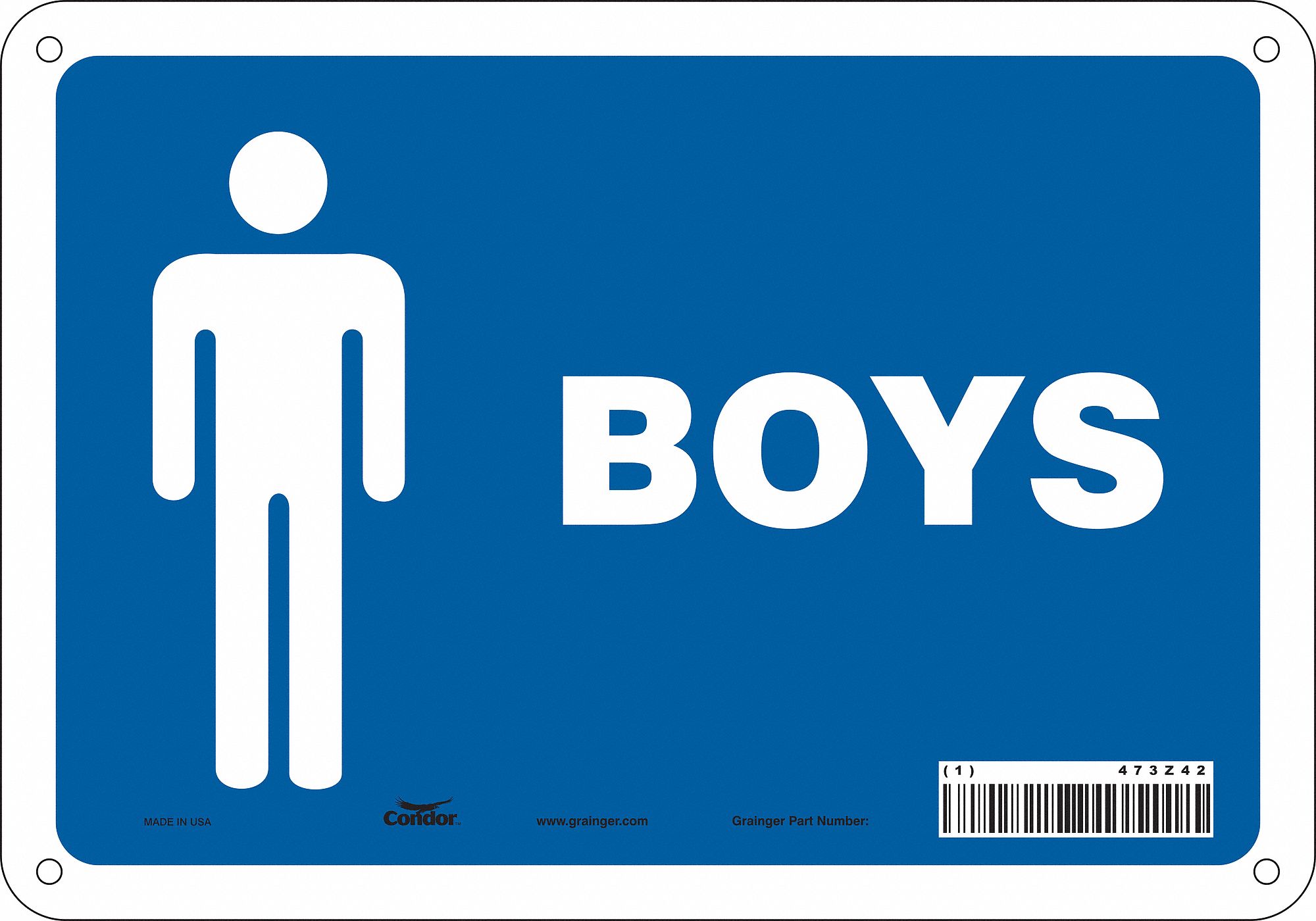 Safety Sign: Aluminum, Mounting Holes Sign Mounting, 7 in x 10 in Nominal Sign Size, 0.032 in Thick