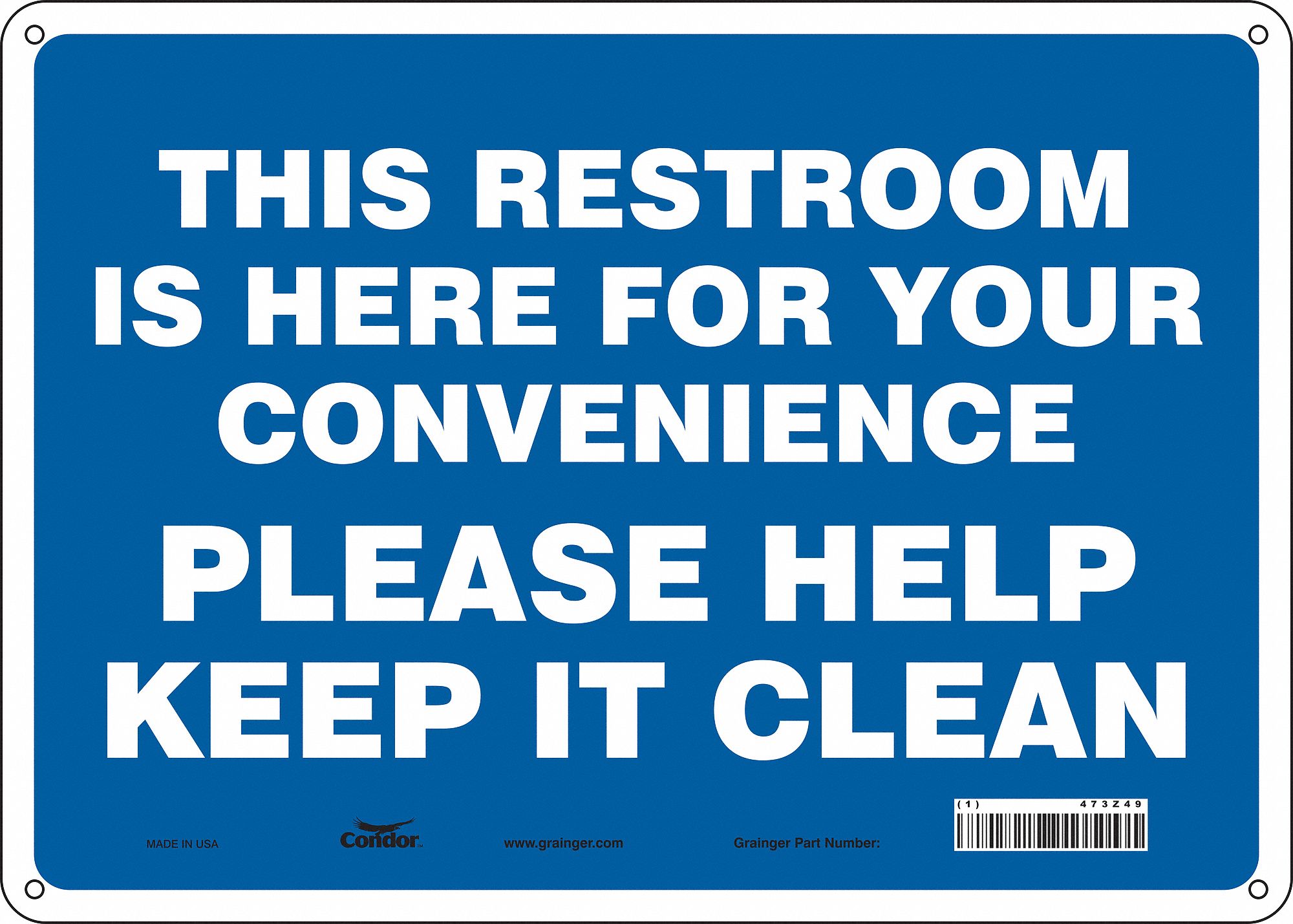 Safety Sign: Aluminum, Mounting Holes Sign Mounting, 10 in x 14 in Nominal Sign Size, 0.032 in Thick