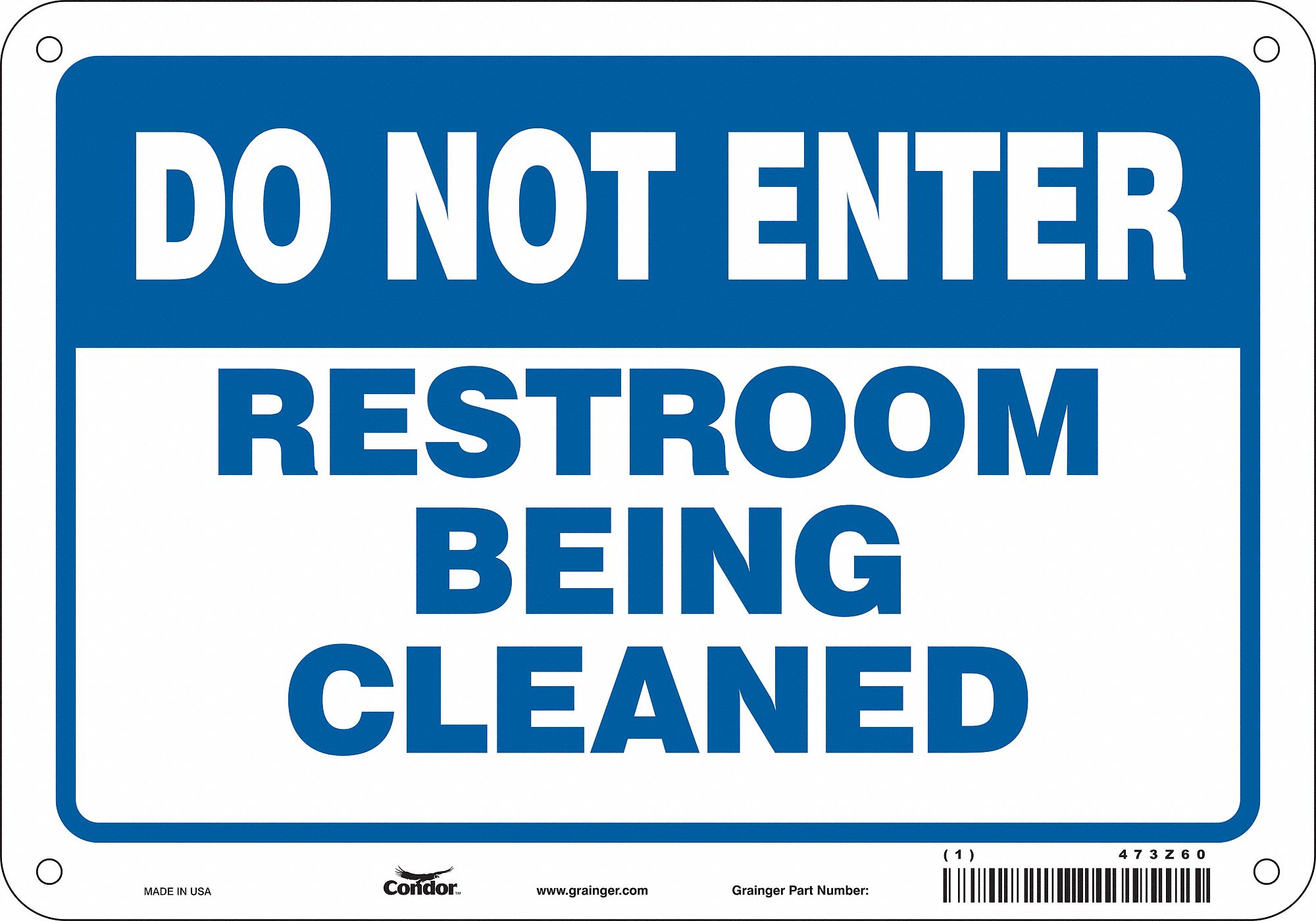 Safety Sign: Aluminum, Mounting Holes Sign Mounting, 7 in x 10 in Nominal Sign Size, 0.032 in Thick