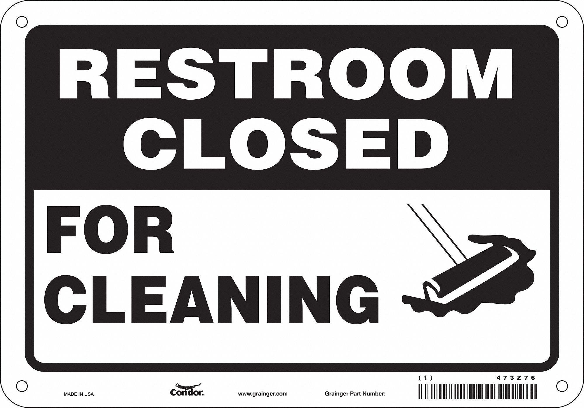 Safety Sign: Polyethylene, Mounting Holes Sign Mounting, 7 in x 10 in Nominal Sign Size